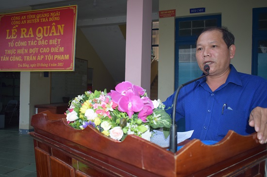 Công an huyện Trà Bồng tổ chức lễ ra quân Tổ công tác đặc biệt thực hiện đợt cao điểm tấn công, trấn áp tội phạm