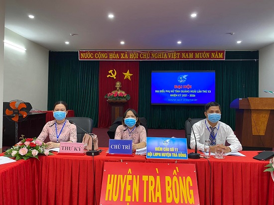 Đoàn đại biểu phụ nữ huyện Trà Bồng tham dự Đại hội đại biểu Phụ nữ tỉnh Quảng Ngãi lần thứ XX, nhiệm kỳ 2021-2026 bằng hình thức trực tuyến