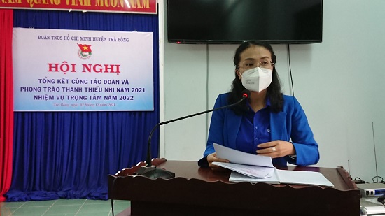 Huyện đoàn Trà Bồng tổ chức Hội nghị tổng kết công tác Đoàn và phong trào thanh thiếu nhi năm 2021, triển khai phương hướng nhiệm vụ năm 2022.