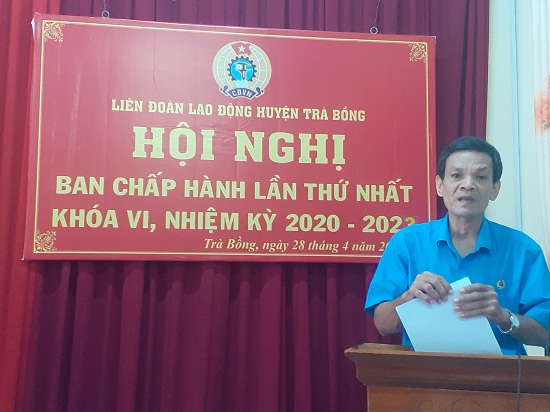 Liên đoàn Lao động huyện Trà Bồng (mới) tổ chức hội nghị Ban Chấp hành lần thứ nhất.