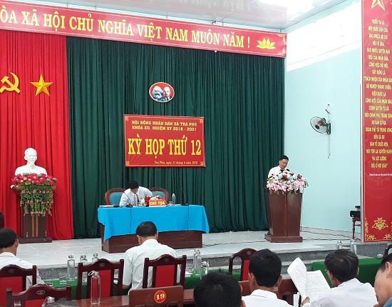 Trà Phú: HĐND xã tổ chức kỳ họp lần thứ 12, khóa XII, nhiệm kỳ 2016 - 2021