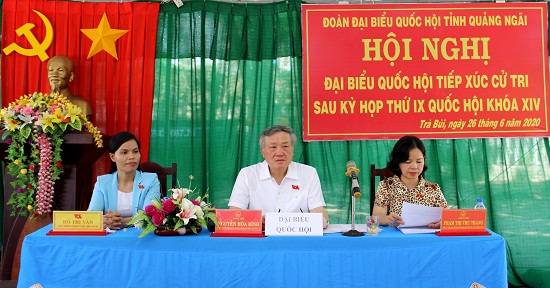 Đoàn Đại biểu Quốc hội tỉnh tiếp xúc với cử tri xã Trà Bùi