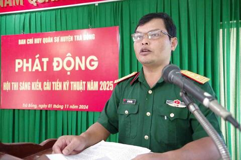 BAN CHỈ HUY QUÂN SỰ HUYỆN TRÀ BỒNG PHÁT ĐỘNG HỘI THI SÁNG KIẾN, CẢI TIẾN KỸ THUẬT NĂM 2025