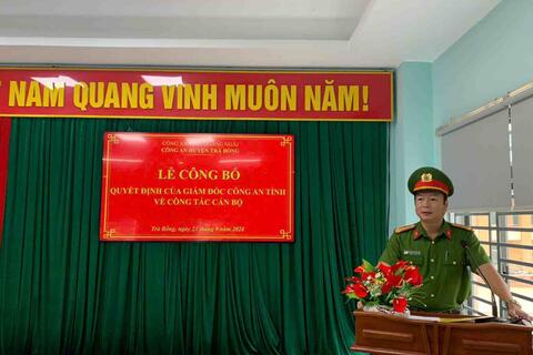 Công an huyện Trà Bồng: Công bố quyết định bổ nhiệm, điều động chỉ huy cấp đội và Công an cấp xã!