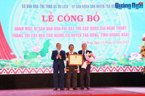 LỄ CÔNG BỐ DANH MỤC DI SẢN VĂN HÓA PHI VẬT THỂ CẤP QUỐC GIA “NGHỆ THUẬT TRANG TRÍ CÂY NÊU CỦA NGƯỜI COR, HUYỆN TRÀ BỒNG