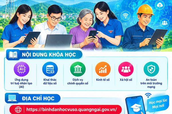 TRÀ BỒNG: HƯỞNG ỨNG PHONG TRÀO “BÌNH DÂN HỌC VỤ SỐ” NĂM 2026
